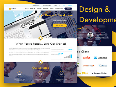 Landing Page for Hosting Service clean design hosting interface landing page product page simple ui visual web website