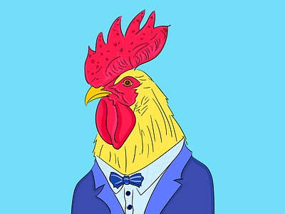 Illustration of Rooster - Symbol of New 2017 Year bantam chicken cock a doodle doo illustration illustrator rooster tablet wacom