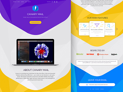 Daily UI #003 - Canary Landing Page
