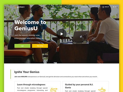 Website GeniusU - entrepreneur education platform