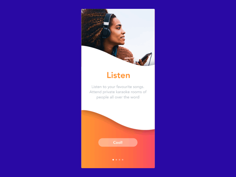 Karaoke app app app design application application design application ui features overview first time user experience gif gif animated gif animation gradient gradient color iphone x app karaoke mobile mobile app mobile app design mobile design mobile ui wave