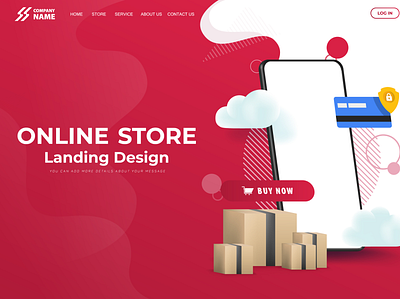 Online Shopping Landing Page design ecommerce illustration landing page template ui vector web design