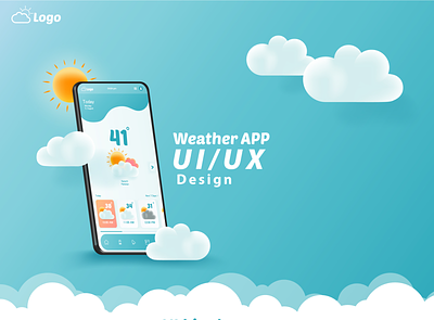 Weather APP Landing Page UI Kit kit landing mobile app design page ui weather web design
