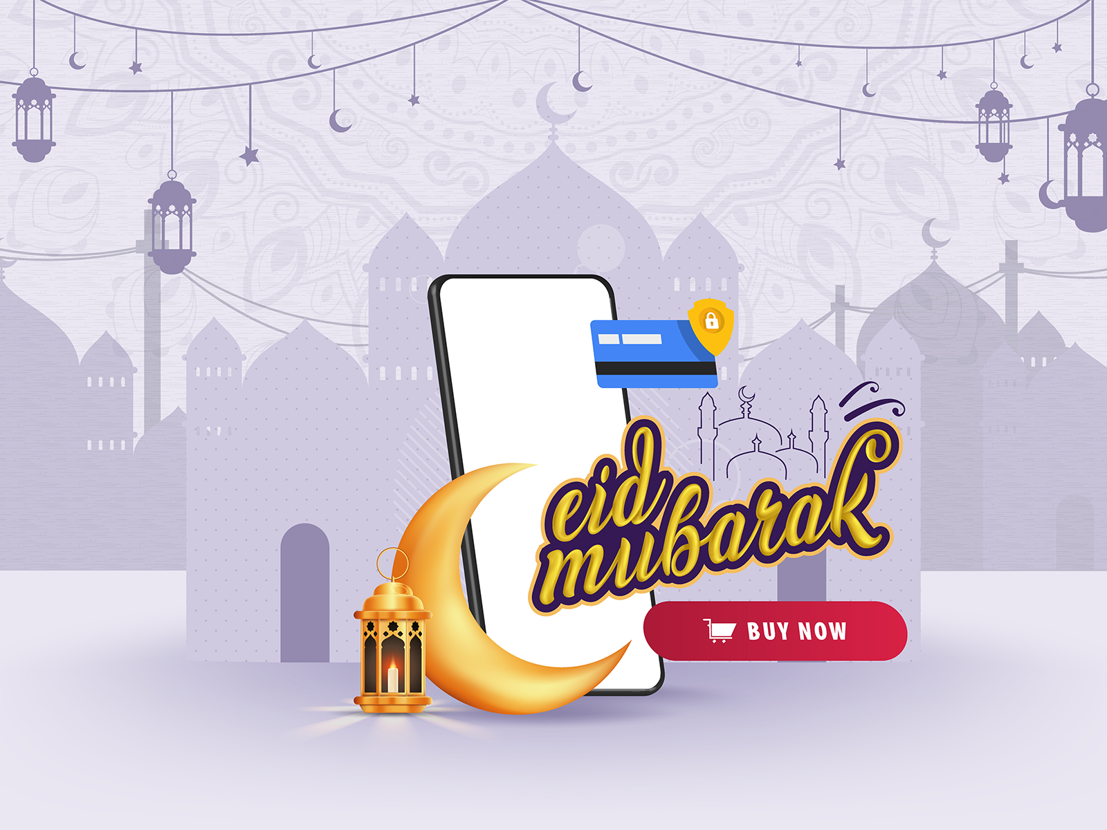 Eid Mubarak Vector Illustration by SaqibUX on Dribbble