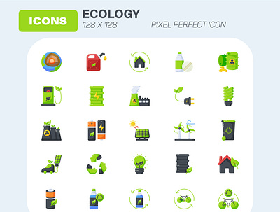 Ecology Icon set flat button collection design ecology energy green icon icon design illustration nature new pack set ui