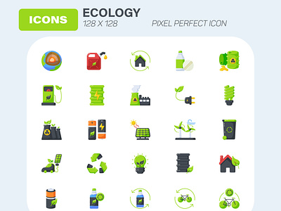 Ecology Icon set flat