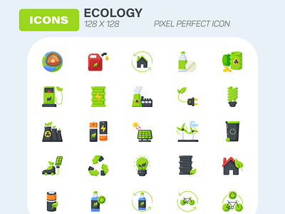 Ecology Icon set flat