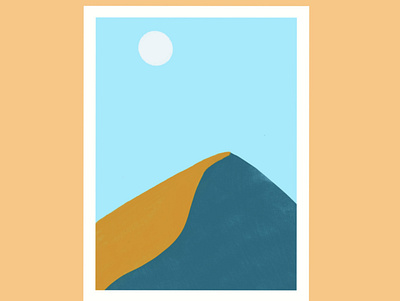 An evening in the desert design flat illustration minimal