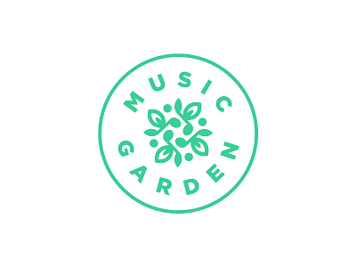 Music garden berry eco garden label logo minimalism music note round school