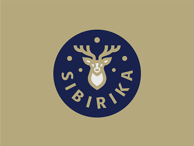 Sibirika animal business deer food horns label logo minimalism monoline snow