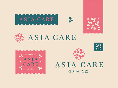 Asia care asia badge beauty boutique brand branding care corea cosmetic flower herbal japanese label logo monogram nature organic plant round spring
