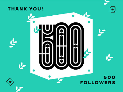 500 followers 5 500 box follower geometry lettering monoline number numeral print thank you thanks