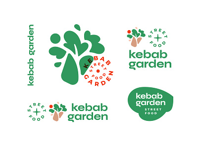 Kebab garden delivery doner eco food garden green identity kebab label leaf logo street food