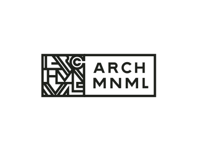 Archmnml architecture construction furniture geometry interior lettering logo lotype minimal monoline projection