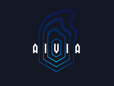 Aivia blockchain branding business crypto future geometry ico isometry lettering line logo logotype money wind