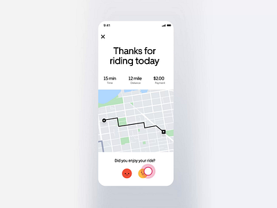 Bike End Ride EX aftereffects app bike electronic bike jump motion rating satisfaction uber uber bike ui ux