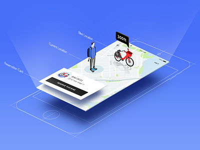 Reserve Bike Hero 3d effect bike electronic bike hero jump reserve uber uber bike ui ux