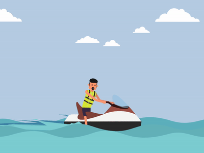 Jetski 2d animation design gif jetski loop motion