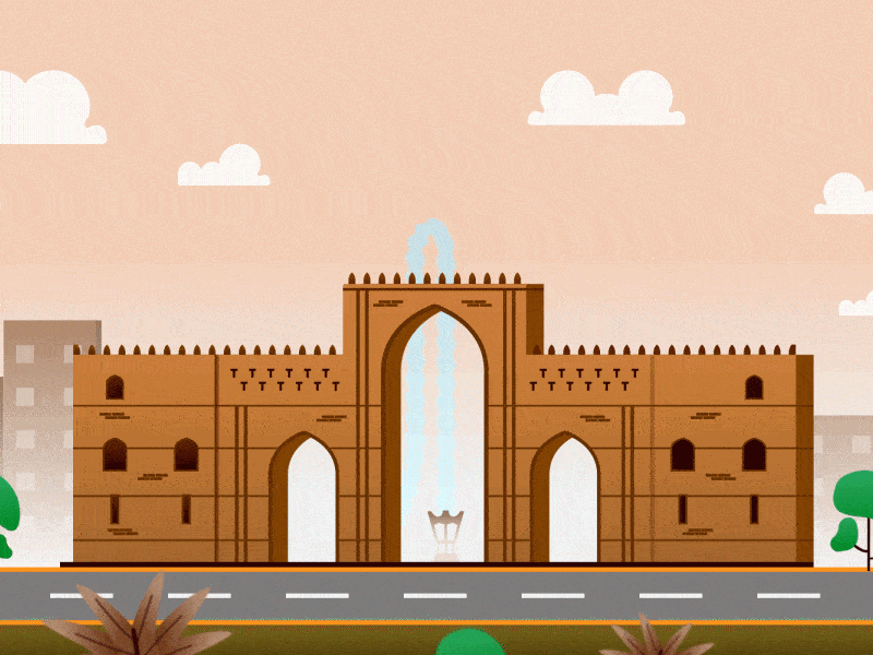 Jeddah Gate al balad fountain gates jeddah jeddah city jeddah gate makkah gate old bus saudi arabia