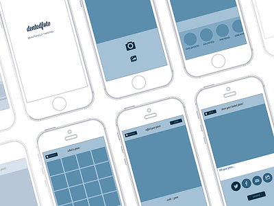 DentedFoto Wireframe app blue graphic design interface iphone layout mobile photo touch ui wireframe wireframes