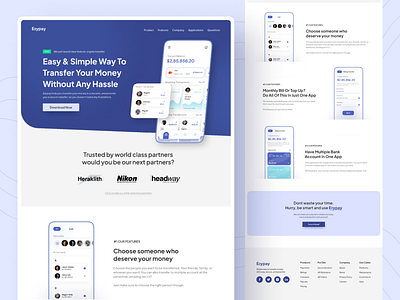 Financial App Landing Page - SAAS app bankapp landing page landingpage mobile app mobile app design mobile design money saas ui uiux ux webdesign