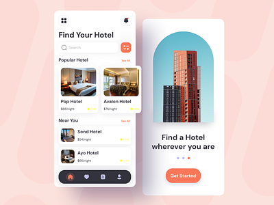 Hotel App Design - Mobile App app design mobile app mobile app design mobile design ui user interface