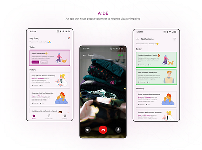 Aide app design graphic design ui ux
