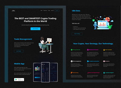 Landing Page for a crypto trading agency crypto pr design landing typography ui