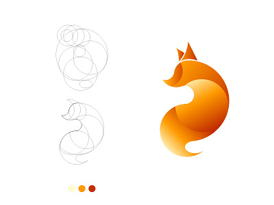 Fox Logo circle fox guide logo vector