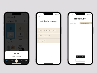 UI - Wardrobe Planner app app design design figma minimalism mobile ui ux