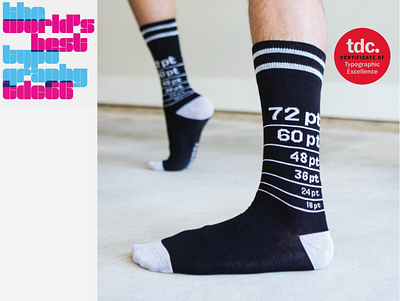 Bonus Points apparel award excellent knit socks tdc typography winner
