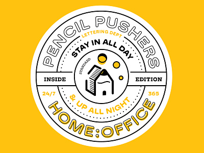 Pencil Pushers Home : Office badge branding font home hoss hoss grotesk illustration office pencil pushers round type type typography