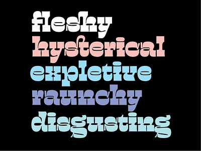 Obscene custom display font lettering obscene type typeface typography vector