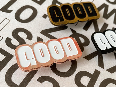 Good Luck 2.0 enamel pin good luck good luck pin lettering merch pencil pushers pins type typography