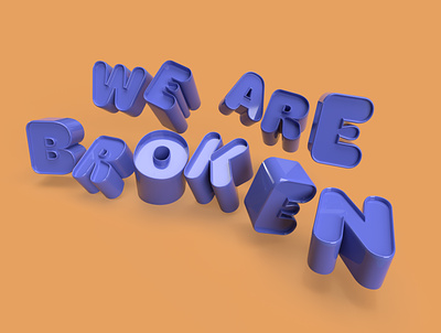 OK or Broken 3d broken dimension font hoss lettering type