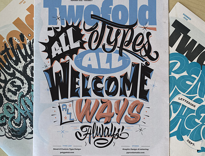 Twofold Vol 5 design letterforms lettering paper pencil pushers print specimen type typography