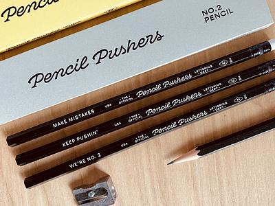 Pencil Pushers Ethos Box Set box set branding custom ethos keep pushin lead no2 pencil pushers lettering dept pencil set pencils