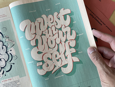 Invest in Yourself custom illustration invest juicy contours lettering pencil pushers script style guide type workbook