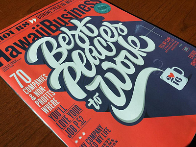 Best Places to Work business mag cover hawaii lettering publication