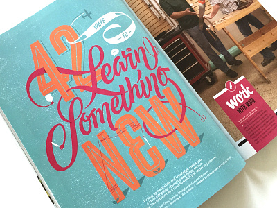 42 Ways to Learn Something New custom feature lettering magazine opener san antonio