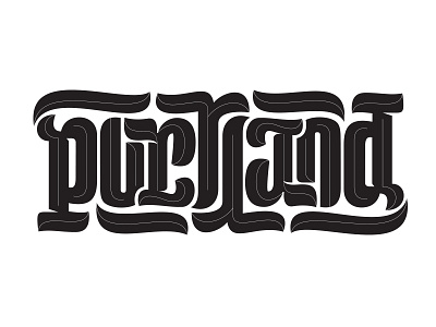 Portland Ambigram ambigram bridgetown custom lettering portland rip city