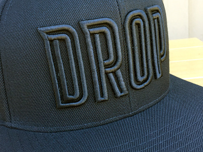 Drop Cap - Shadow black on black caps custom drop caps headwear lettering shadow