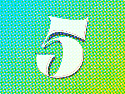 5 cinco five letterform numeral