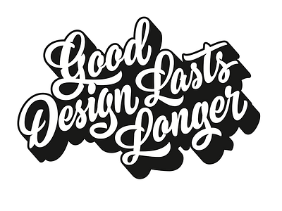 Good Design Lasts Longer agency artwork custom lettering type wall mural