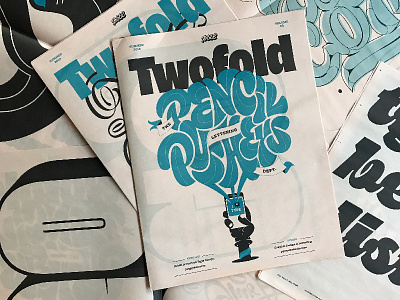 Twofold Volume 3 design lettering newspaper print specimen twofold type