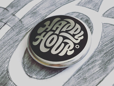Happy Hour buttons design happy hour lettering one inch product