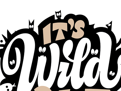 Curious letters mural painting vector wild