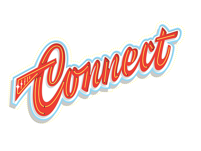 Connect connect event identity lettering neon