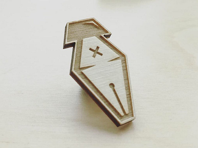 Pen Tool / Coffin Pin birch illustration illustrator pen tool pin pin game plywood vector wood