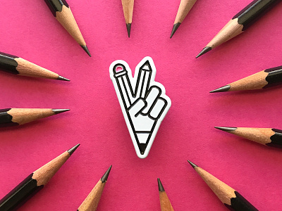 Pencil Peace enamel pin goods illustration merch painted peace pencil pushers pin game products
